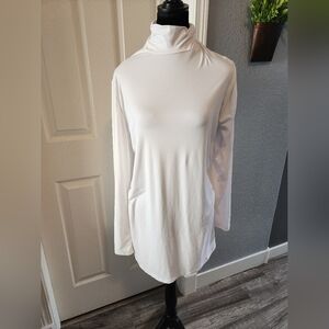 Classic White Long-Sleeve Turtleneck Top - Women’s Lightweight Tee